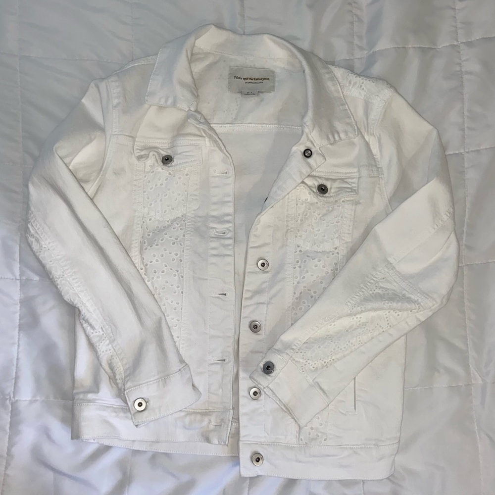 White Anthropologie Denim Jacket- Small